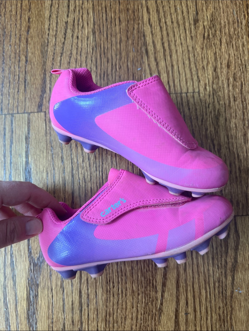 Carter's Pink and Purple Toddler Soccer Cleats GUC
